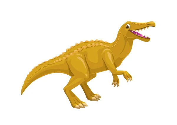 Kreskówkowy Charakter Dinozaura Baryonix Odizolowany Wektor Mięsożerny Dinozaur Głową Krokodyla — Wektor stockowy