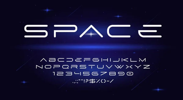 Fonte Spatiale Police Futuriste Type Galaxie Alphabet Vectoriel Des Technologies — Image vectorielle