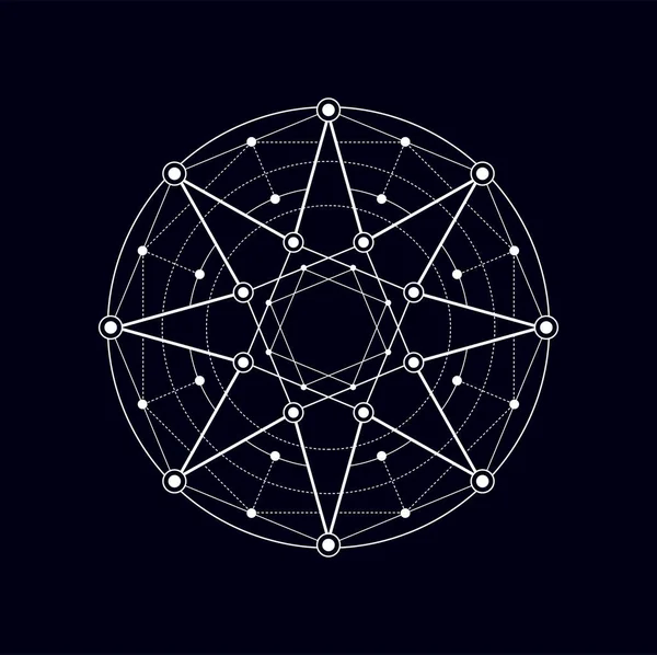 Sinal Sagrado Esotérico Maçónico Pentagrama Geometria Sagrada Mito Vetorial Forma — Vetor de Stock