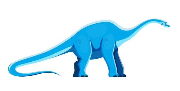 Cartoon Haplocanthosaurus Dinosaur Character Prehistoric Animal Lizard Ancient Wildlife Monster — Stock Vector