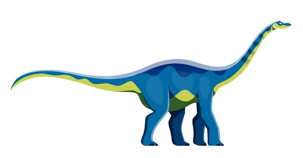 漫画Quesitosaurus恐竜のキャラクター 古生物学トカゲか怪物先史時代の恐竜 絶滅した生物 隔離された白亜紀の草食動物ベクトル面白い人と長い首 — ストックベクタ