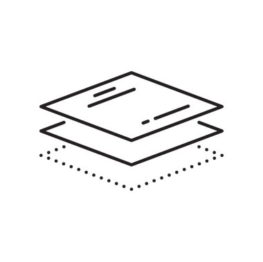 Su geçirmez katman tabakaları izole edilmiş fiber madde ikonu. Vektör katmanlı kumaş ipliği, soğurma yüzey savar.