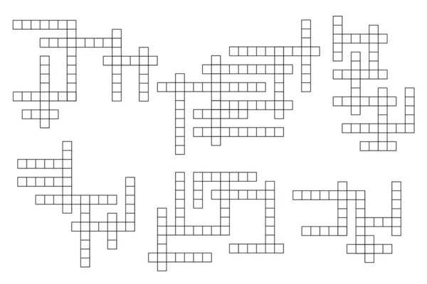 Kreuzworträtsel Spielvorlagen Quiz Layout Zum Rätselraten Vektorleere Kästchen Hintergrund Kreuzworträtsel — Stockvektor