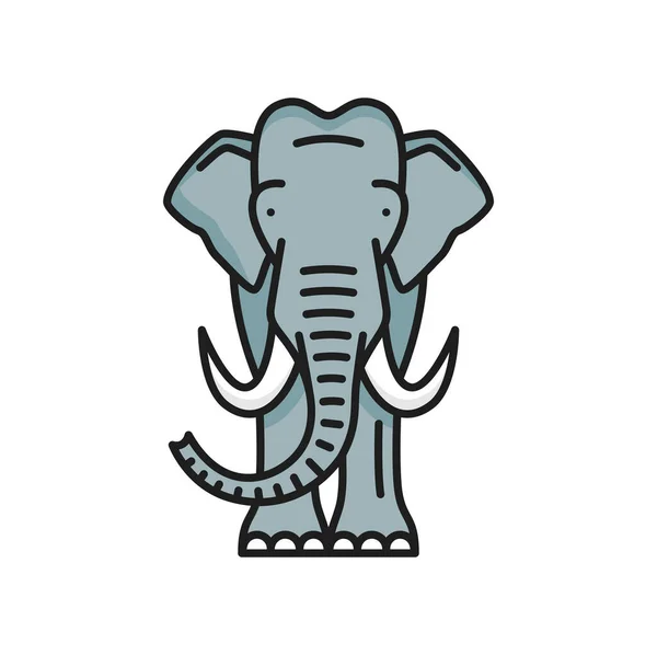 Elefantbuddhismen Religion Symbol Isolerad Färg Kontur Ikon Vektor Östra Djur — Stock vektor