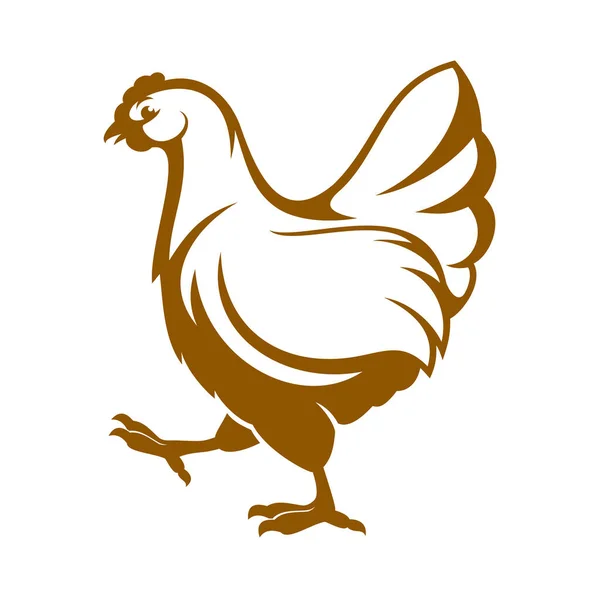 Ícone Galinha Fazenda Frango Indústria Produção Aves Emblema Vetorial Isolado —  Vetores de Stock