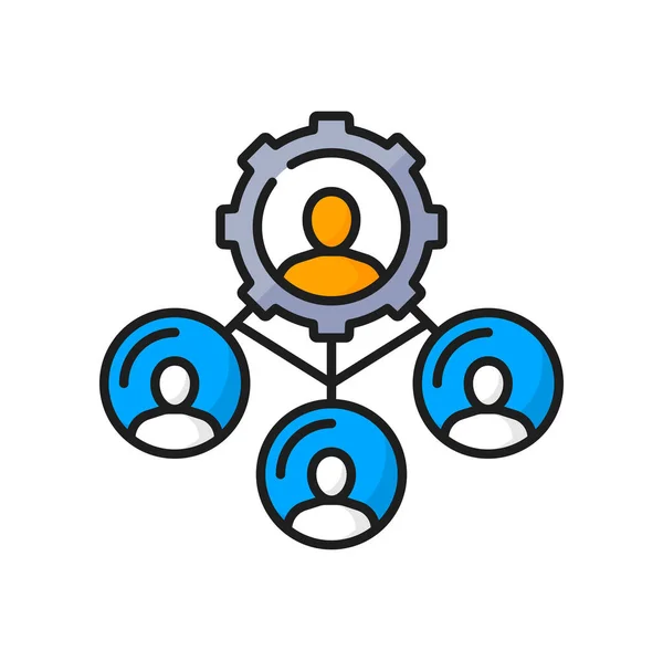 领导的伙伴关系管理 交流与合作是Erp图标的颜色 病媒企业资源规划和监管 合作伙伴会议 — 图库矢量图片