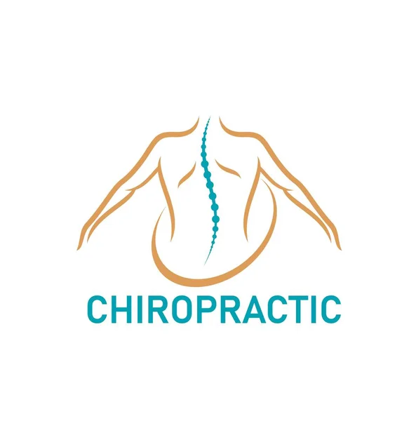 Chiropractic massage, spine health icon. Physiotherapy medical center, spine health clinic or back pain treatment doctor vector symbol. Orthopedic rehabilitation therapist practice, healthy spine sign