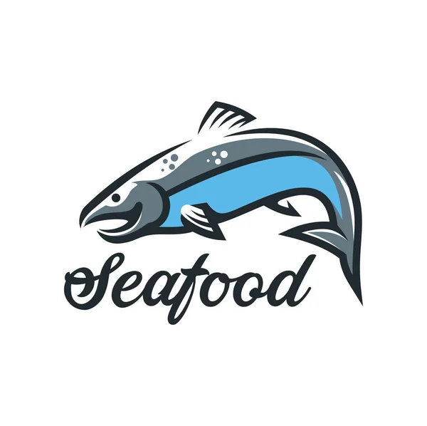 Salmon Seafood Icon Vector Fish Sea Ocean Animal Sea Food — Stock Vector