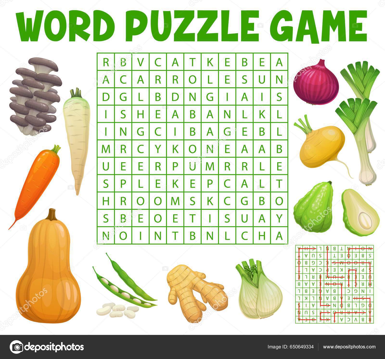 jogo de busca de palavras vegetais planilha de quebra-cabeça de