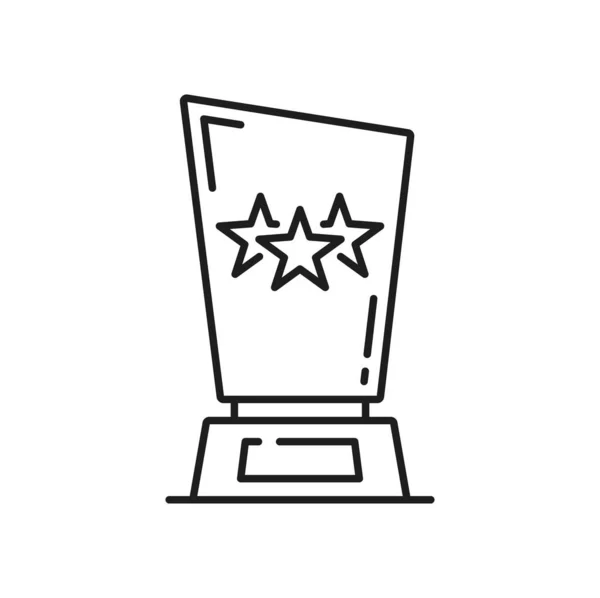 Trophée Prix Gagnant Avec Des Étoiles Icône Ligne Vectorielle Récompense — Image vectorielle