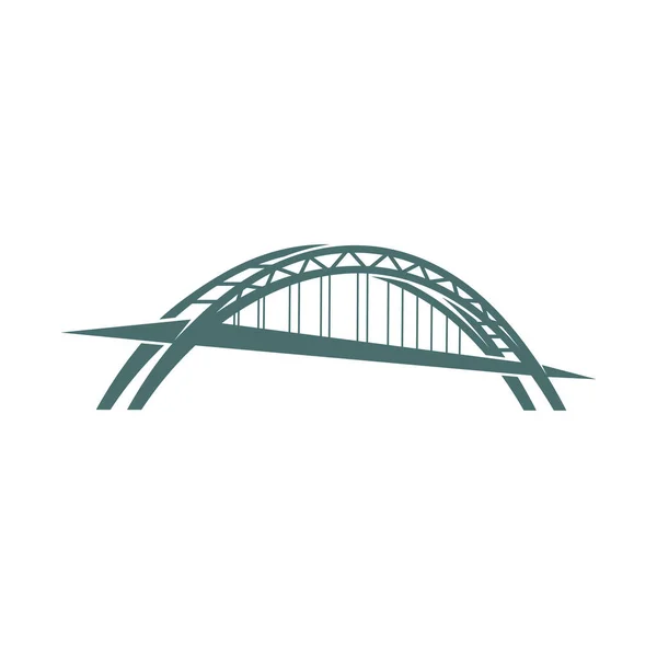 Brückensymbol Für Transport Und Reiseunternehmen Bauwesen Und Partnerschaftsvektorsymbol Brückenbogenschild Für — Stockvektor