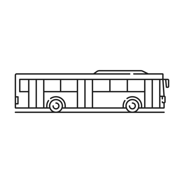 Otobüs Şehir Taşımacılığı Tabelası Izole Edilmiş Okul Otobüsü Ana Hatları — Stok Vektör