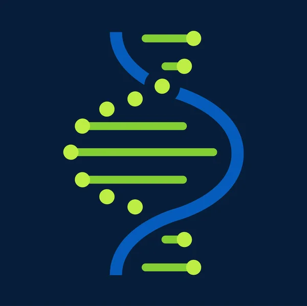Ikon Kode Genetik Sel Gen Struktur Helix Kartun Urutan Kromosom - Stok Vektor