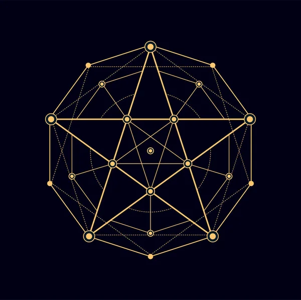 Meditation Pentagram Geometric Sacred Shape Boho Alchemy Symbol Vector Mystic — Stock Vector