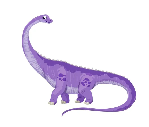 Cartoon Diplodocus Dinosaurus Charakter Vyhynulý Plaz Jurská Éra Ještěrka Roztomilé — Stockový vektor
