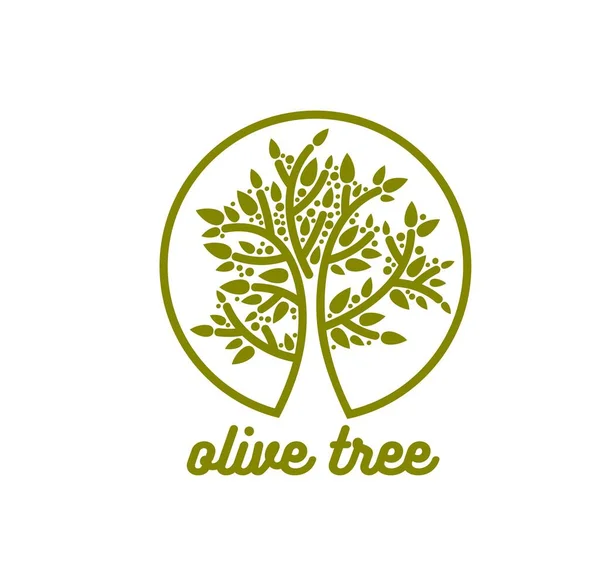 Olivträd Symbol För Naturlig Bio Och Ekologisk Mat Vektor Ikon — Stock vektor