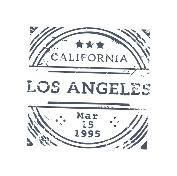 Carimbo Postal Postal Califórnia Los Angeles Vector Selo Redondo Com — Vetor de Stock