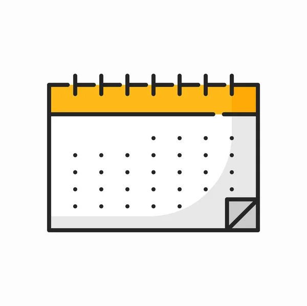 Pagina Del Calendario Parete Foglio Carta Con Calendario Mensile Mockup — Vettoriale Stock