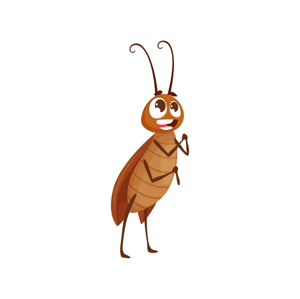 Personaje Cucaracha Dibujos Animados Con Gran Gesto Ojos Húmedos Mendigando — Archivo Imágenes Vectoriales