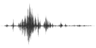 Deprem sismografı dalgası. Sismik faaliyet darbesi, jeoloji bilimi depremi genliği vektör sismogramı, ses dalgaboyu hattı, titreşim seviyesi arkaplanı veya müzik kaydı verisi