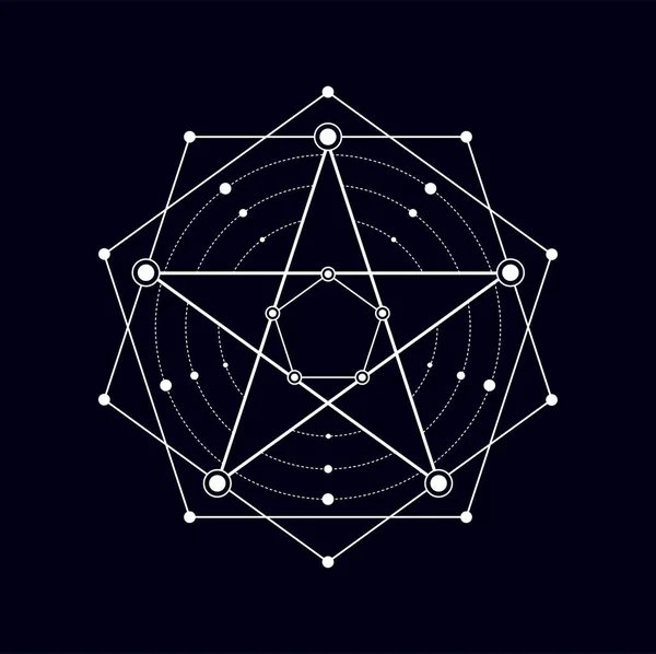 Heilige Form Geometrie Mystische Esoterische Symbole Vektor Magische Aztekische Freimaurer — Stockvektor