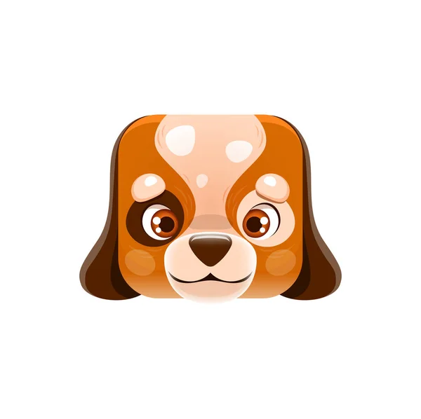 Kreskówkowy Pies Kawaii Kwadratowa Twarz Zwierzęcia Ładny Portret Szczeniaka Odizolowany — Wektor stockowy