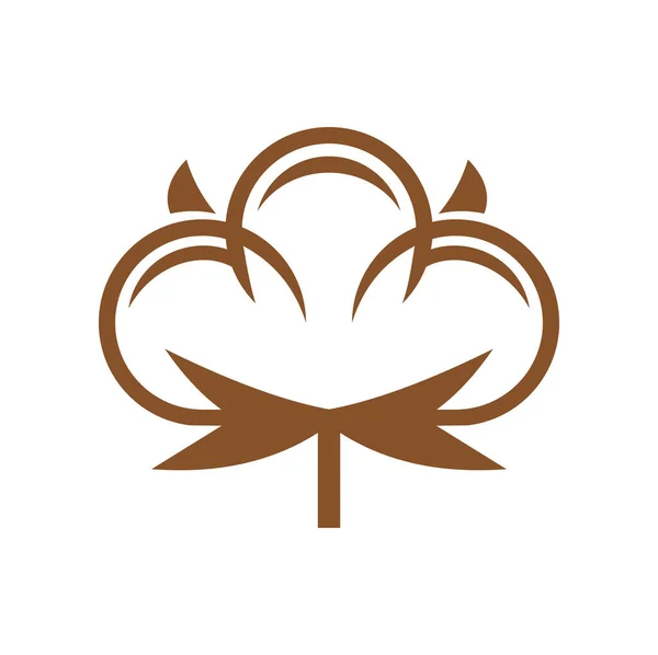 Векторная Иконка Цветка Хлопка Органическая Натуральная Ткань Текстильный Символ Мягкий — стоковый вектор