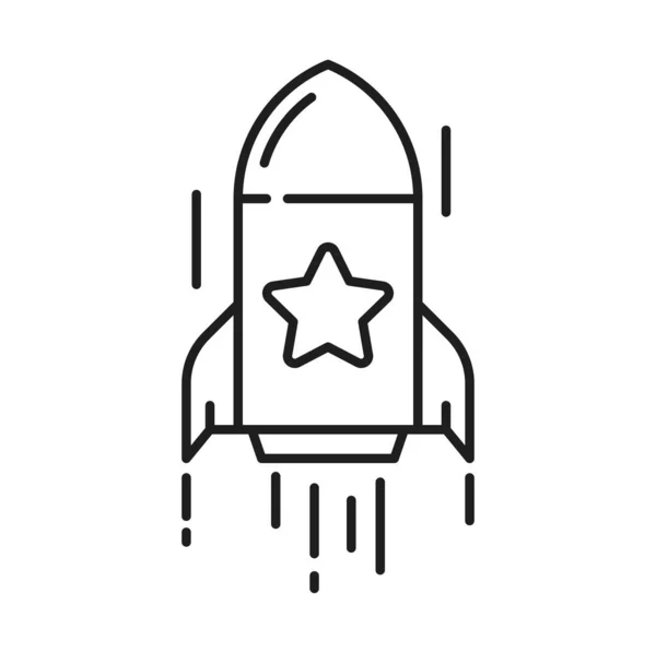 Star Raketa Startup Oblíbenou Hvězdou Odměna Speciální Bonus Obrys Ikony — Stockový vektor
