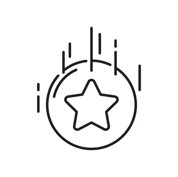 Loyalty Star Line Icon Bonus Points Discount Program Symbol Quality — Stock Vector