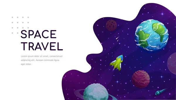 Página Inicial Espaço Nave Espacial Galáxia Dos Desenhos Animados Perto —  Vetores de Stock