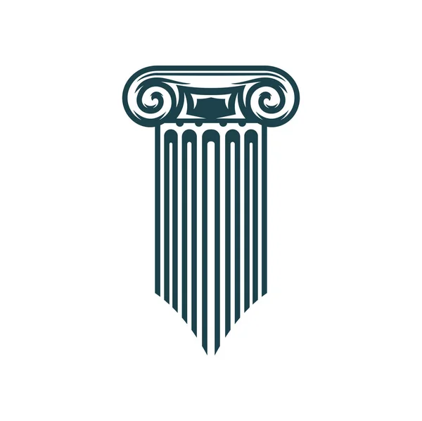 柱柱图标 法律或律师法律业务和司法事务所矢量符号 希腊古代柱柱图标 用于律师或法律办公室 法官或立法大学和法院或法院 — 图库矢量图片