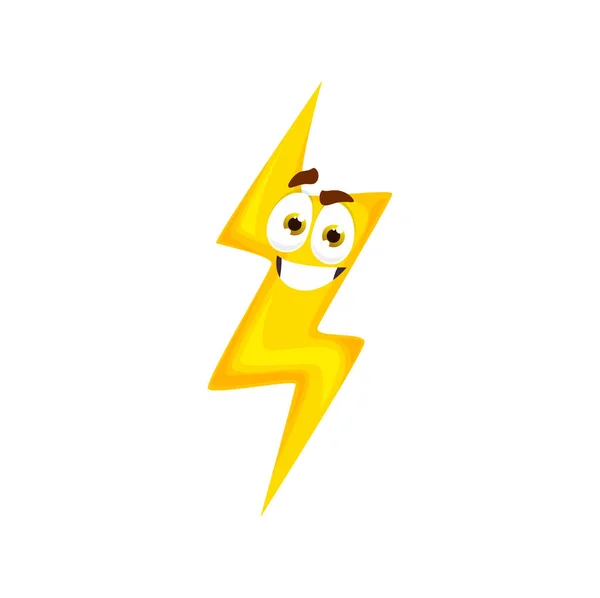 Charakter Karikaturního Blesku Osamocený Vektorový Vrtošivý Šíp Hravý Elektrický Výboj — Stockový vektor