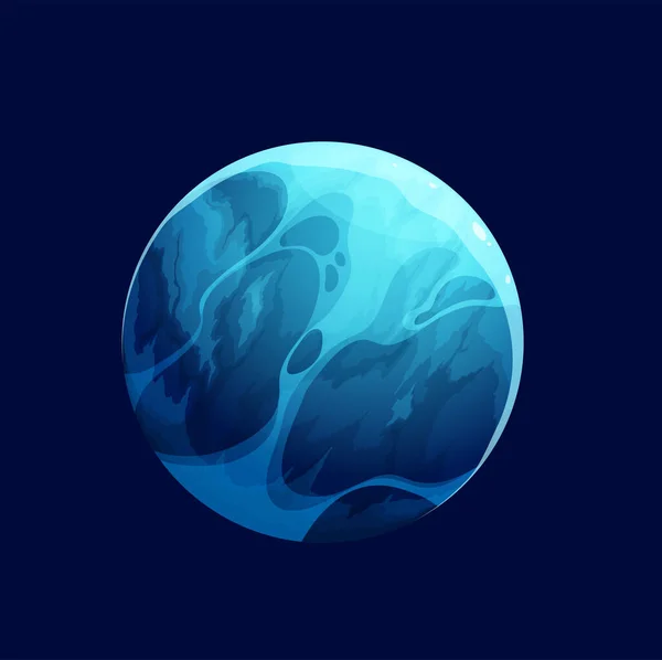 Cartone Animato Blu Pianeta Spaziale Galassia Fantasia Mondo Alieno Terra — Vettoriale Stock