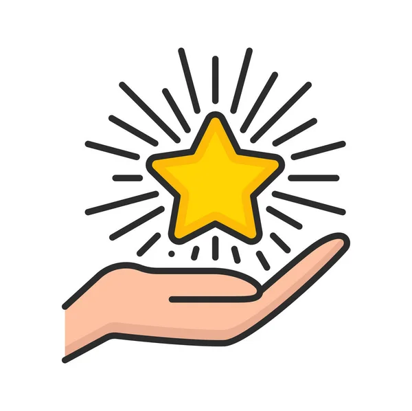 Bonus Points Star Hand Icon Vector Special Offer Customer Loyalty — Stock Vector