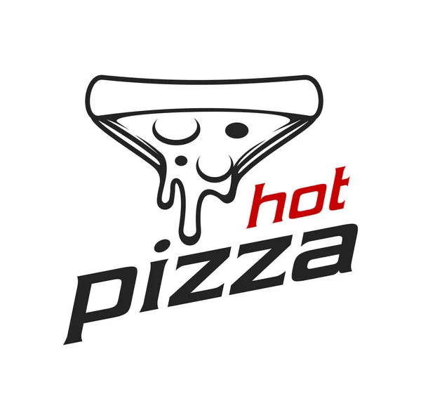 Pizza Ikon Italiensk Snabbmatsrestaurang Vektorskiva Varm Ost Pizza Med Pepperoni — Stock vektor