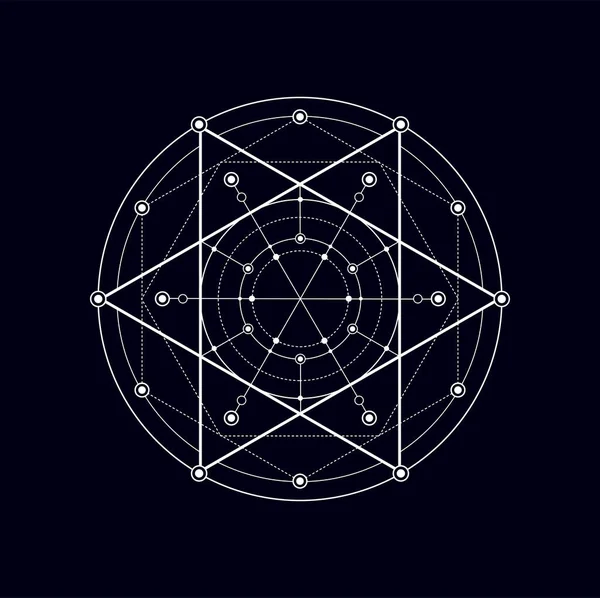 Meditasi Dan Pentagram Mitos Tanda Simetris Esoteris Bohemian Vektor Mistis - Stok Vektor