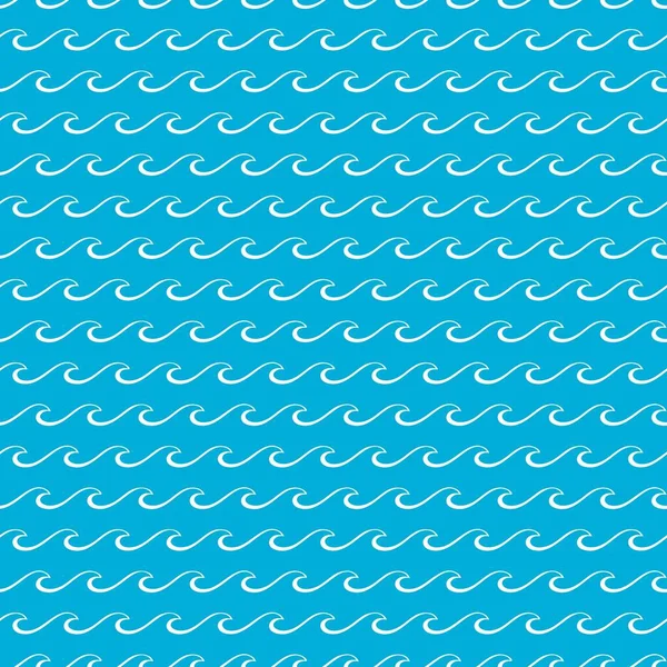 Blå Hav Och Havsvågor Sömlöst Mönster Vektor Bakgrund Oceanernas Surfinglinjer — Stock vektor