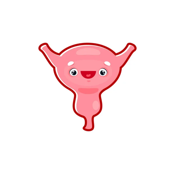 Tecknad Blåsa Mänsklig Kropp Organ Karaktär Vektor Friska Urinvägar Systemet — Stock vektor