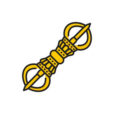 Tibetli Budist kutsal emanetler için yıldırım konteynırı, yanan kutsal Budizm dini ikonu. Vektör Buddha kutsal emanet sandığı. Sunak taşı Tay tılsımı.