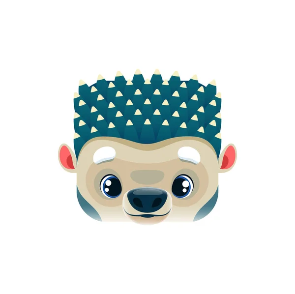 Hedgehog Dibujos Animados Kawaii Cara Cuadrada Animal Bosque Erizo Icono — Vector de stock