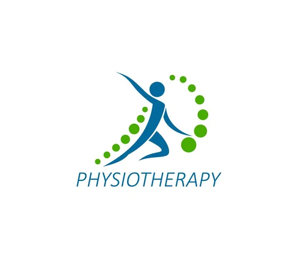 Physiotherapy Icon Chiropractic Spine Pain Health Care Vector Symbol Physiotherapy — Stock Vector