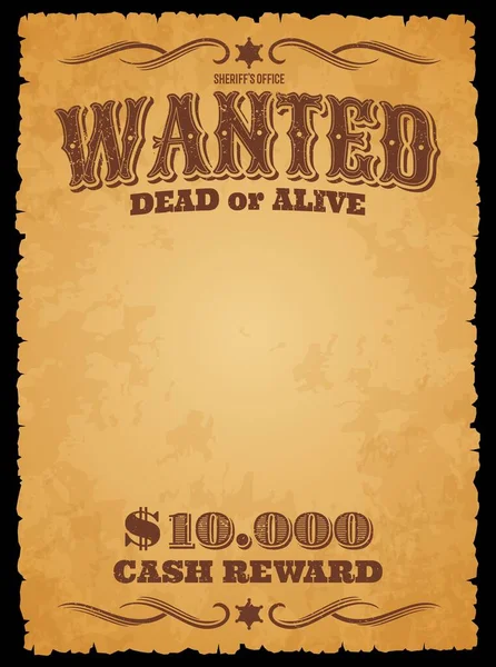 Вестерн Хотел Плакат Живой Мертвый Винтажный Плакат Гангстер Криминальный Обыск — стоковый вектор