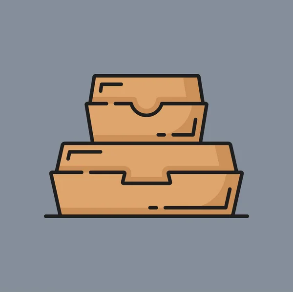 Prázdné Kartónové Krabice Pro Barevnou Ikonu Dodávky Potravin Vektorový Karton — Stockový vektor