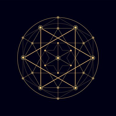 Efsane ve meditasyon pentagramı, etnik mistik sembol. Mistik kabile bağlantılı şekiller, kutsal geometri esrarengiz işaretleri. Simya mistik figürü.