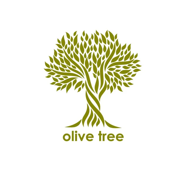 Symbol Drzewa Oliwnego Lub Ikona Organiczny Produkt Wegetariański Śródziemnomorskie Jedzenie — Wektor stockowy