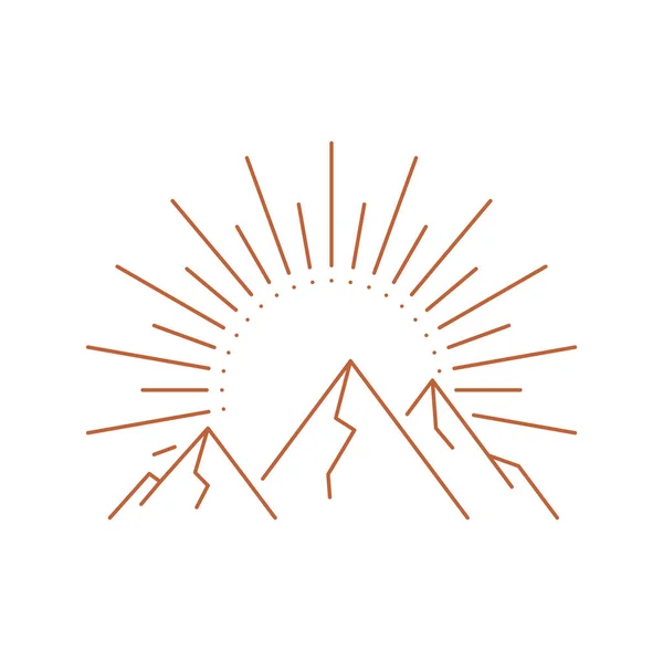 Настінне Мистецтво Схід Сонця Друкує Сонце Горами Векторний Бохо Плакат — стоковий вектор