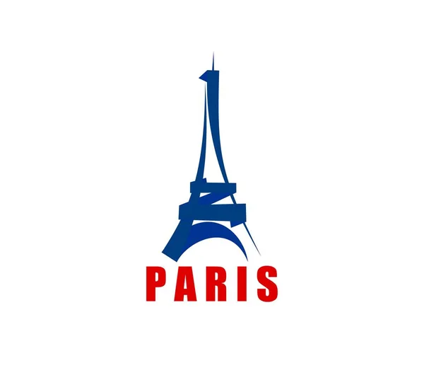 パリエッフェル塔のアイコン フランス旅行建築や観光 ベクトルフランスのランドマーク エッフェル塔ヨーロッパのフランスとパリの有名なシンボル 市内観光機関や会社の看板 — ストックベクタ