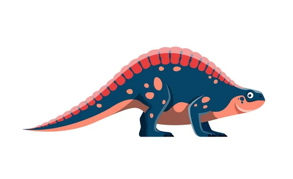 Tecknad Lotosaurus Dinosaurie Karaktär Jurassisk Era Reptil Eller Djur Utdöd — Stock vektor