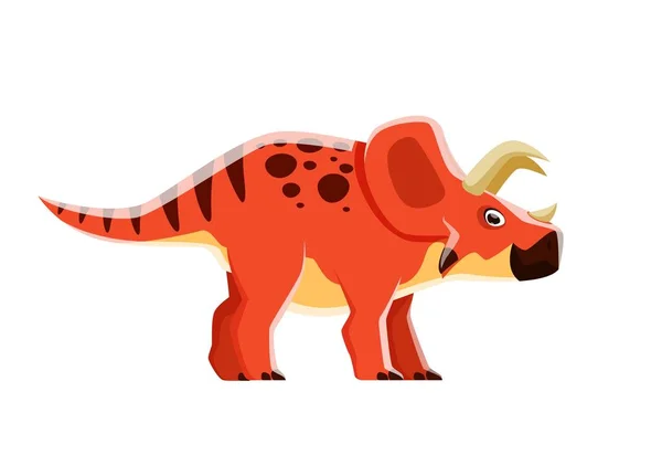 Dinosaur Cartoon Character Arrhinoceratops Dino Lizard Vector Cute Jurassic Toy — Stock Vector