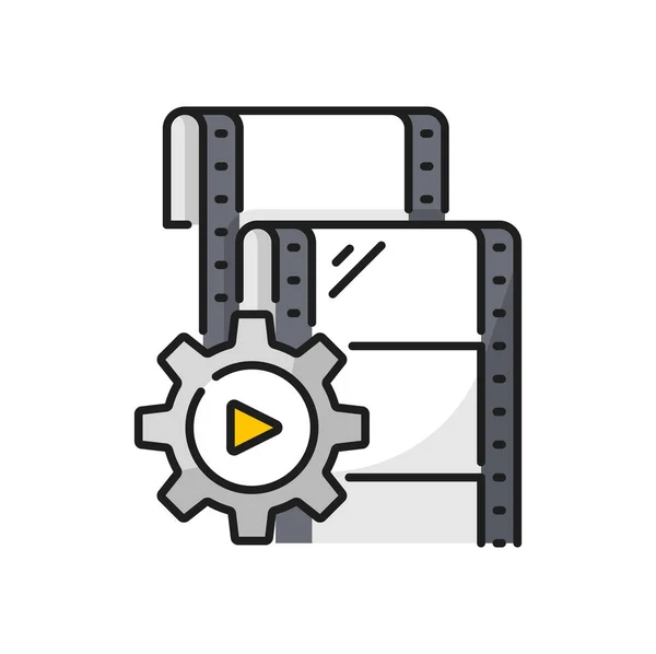 Movie Film Strip Video Production Icon Cinematography Art Video Industry — Stock Vector